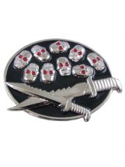Gürtelschnalle Skulls mit Schwerter