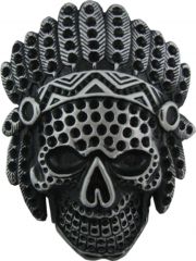 Gürtelschnalle Inianer Totenkopf