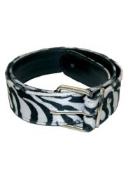 Gürtel mit Fell Zebra Muster