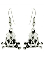Ohrring Totenkopf mit Knochen