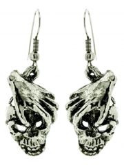 Ohrring Totenkopf mit Hand