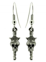 Ohrring Totenkopf im Dolch