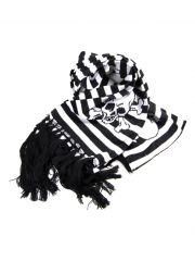 Winterset Totenkopf mit Streifen Schal Beanie Handschuhe