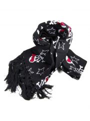 Winterset Totenköpfe mit Sternen Schal Beanie Handschuhe