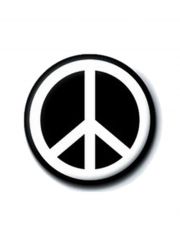 2 Button Peace weiß