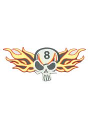 Aufbügler Skull 8 mit Flammen