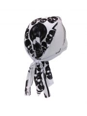 Bandana Cap Totenkopf groß weiß