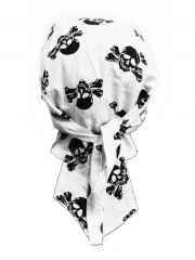 Bandana Cap Piratenkopf weiß