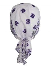 Bandana Cap Old School lila dunkel weiß
