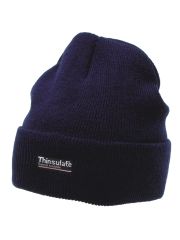 Rollmütze gestrickt blau mit Thinsulate Futter