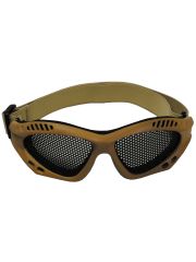 Airsoftbrille beige mit Gittereinsatz