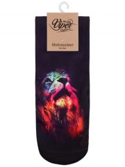 Sneaker Socken bedruckt Löwe bunt