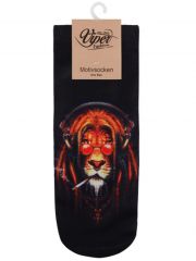 Sneaker Socken bedruckt rauchender Löwe