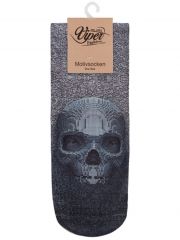 Sneaker Socken bedruckt Skull schwarz weiß