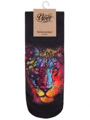 Sneaker Socken bedruckt Löwe bunt