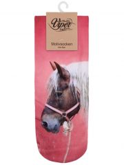 Sneaker Socken bedruckt Pferdekopf