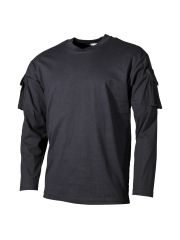 US Army Longsleeve Shirt schwarz mit Ärmeltaschen