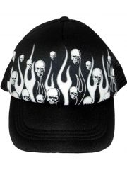 Trucker Cap Totenköpfe mit Flammen