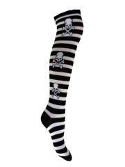 Overknees Totenkopf in weiß