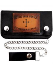 Biker Geldbörse Kreuz mit Kette