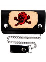 Geldbörse mit Kette Totenkopf
