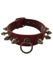 Leder Fesselband rot mit Killernieten