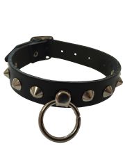 Lederfessel schwarz mit Spitznieten