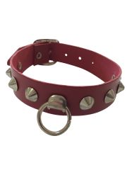 Leder Fesselband rot Spitznieten