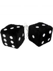 Autowürfel Fuzzy Dice schwarz mittel