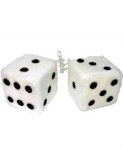 Autowürfel Fuzzy Dice weiß mittel