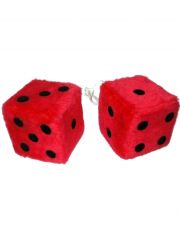 Autowürfel Fuzzy Dice rot mittel