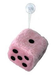 Autowürfel Fuzzy Dice rosa klein mit Saugnapf
