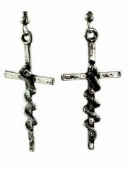 Ohrring Kreuz mit Schlange