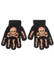 Handschuhe Skull und Skelett orange