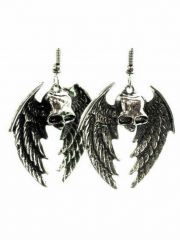 Ohrring Totenkopf mit Flügel