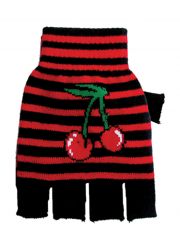 Fingerlose Handschuhe Kirsche rot