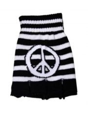 Fingerlose Handschuhe Peace weiß