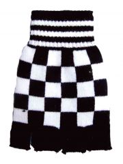 Fingerlose Handschuhe schwarz weiß
