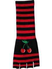 Fingerlose Stulpenhandschuhe Kirsche