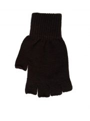 Fingerlose Handschuhe schwarz uni
