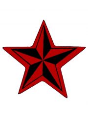 Aufnäher Stern rot schwarz