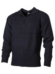 Isländer Pullover blau mit Reißverschluss