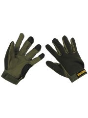 Lederhandschuhe mit Neopren oliv