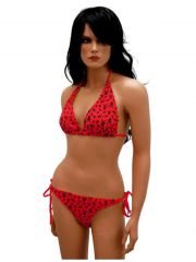 Bikini mit Totenköpfe in rot