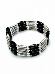 Magnet Armband silber schwarz