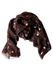 Polyester Tuch braun Blumen