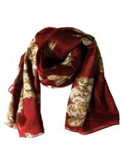 Polyester Tuch rot Blumen