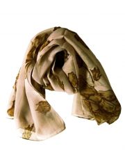 Polyester Tuch beige Blumen