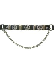 Leder Stiefelband Peace Nieten