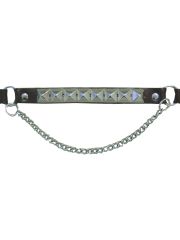 Leder Stiefelband mit Nieten Ketten